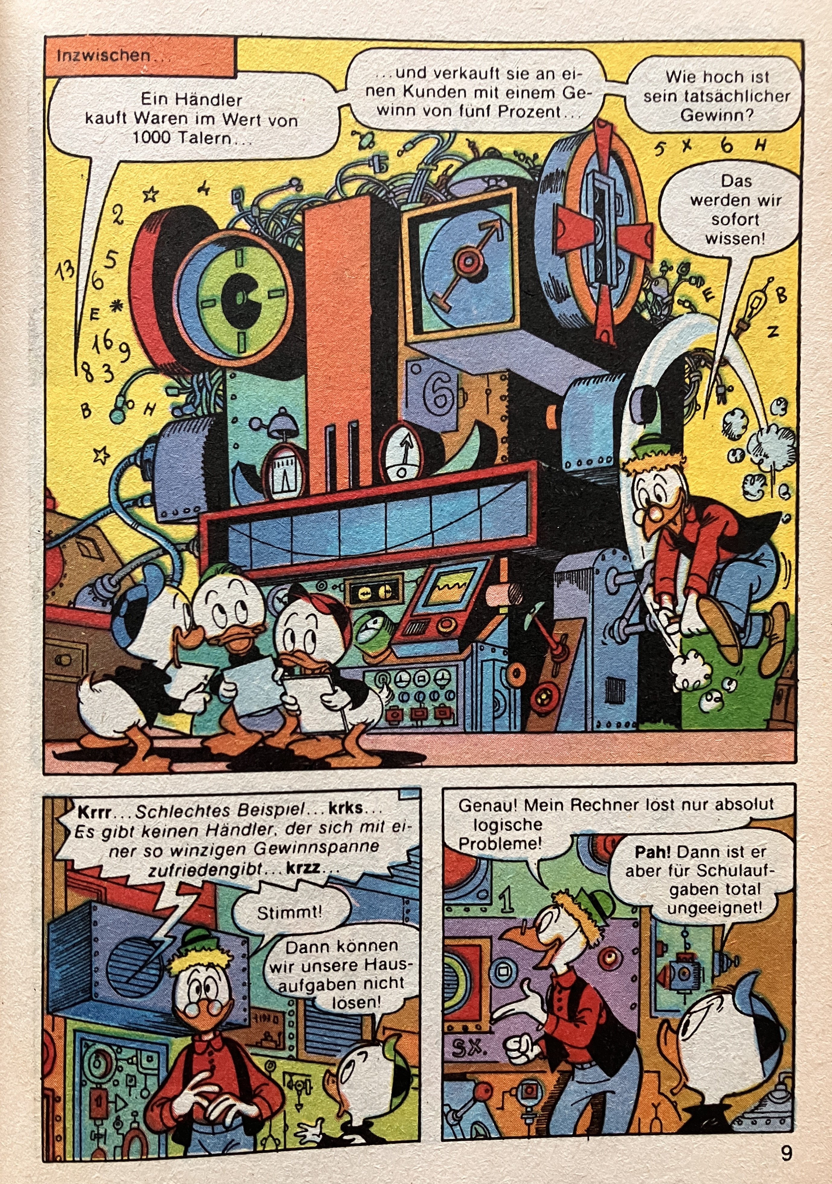 Comic mit Daniel Düsentrieb